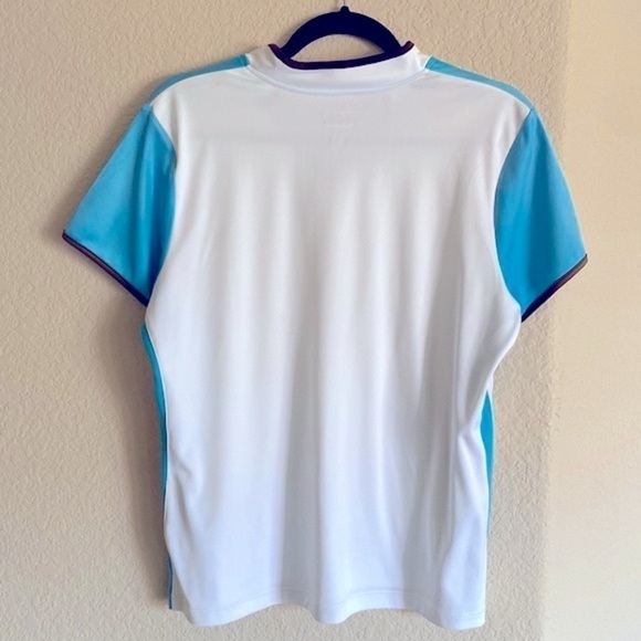 IZOD Athletic Golf Polo White Turquoise Size Large Excellent Condition - Picture 7 of 8